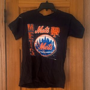 New York Mets LOGO 7 Black T-Shirt